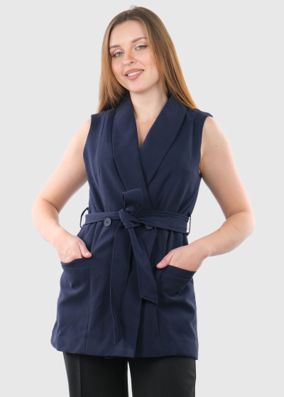 Delia tumši zila veste ar jostu