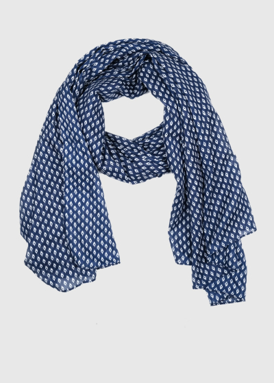 Annibale blue emroidered scarf