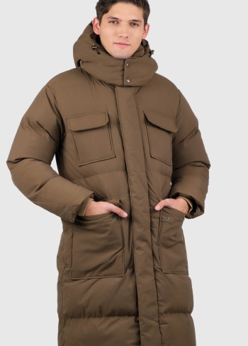 Saverio light brown long warm jacket