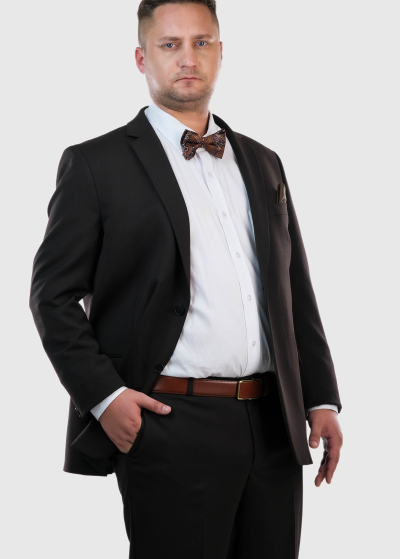 Luigino Regular Fit dark brown woolen suit