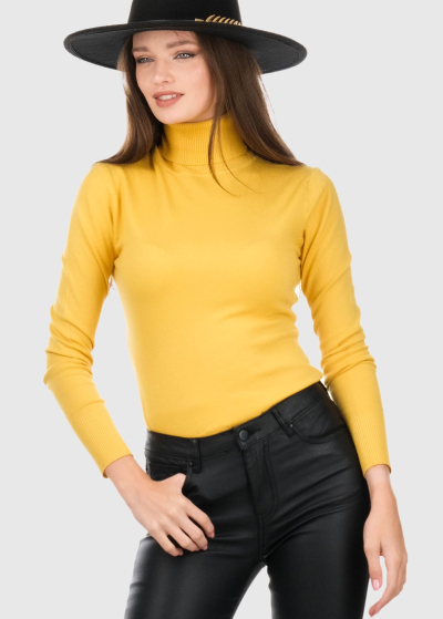 Perla yellow women's turtleneck