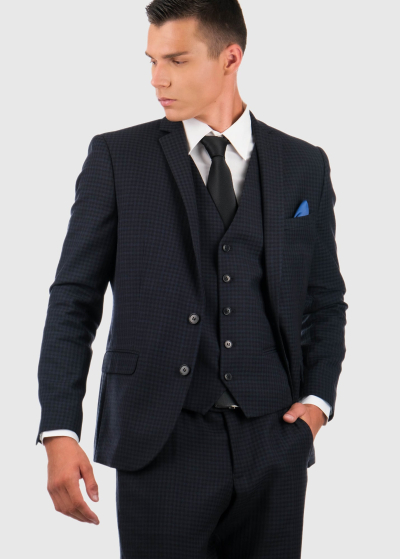 Alfredo Slim Fit suit in small check