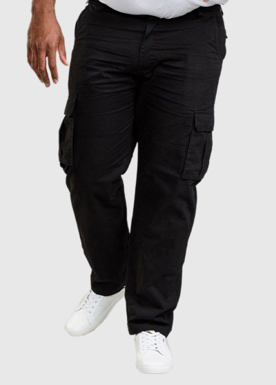 Tammaro Plus Size black men's pants with patch pockets