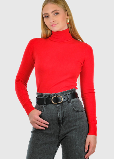 Perla red women's turtleneck