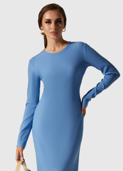 Blue long sleeve dress
