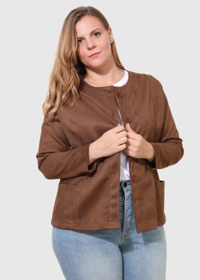 Alfonsina Plus Size brown women's blazer