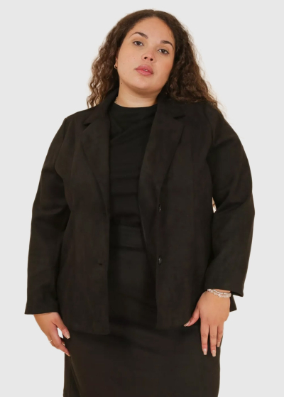 Alessandra Plus Size black short blazer
