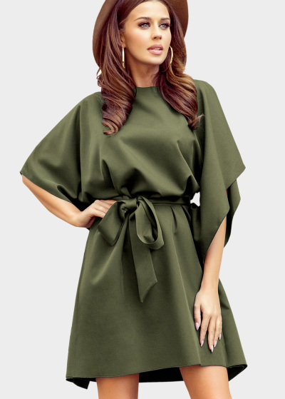 Agata haki dress with belt