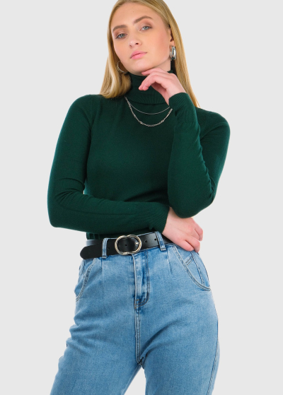 Perla green women's turtleneck