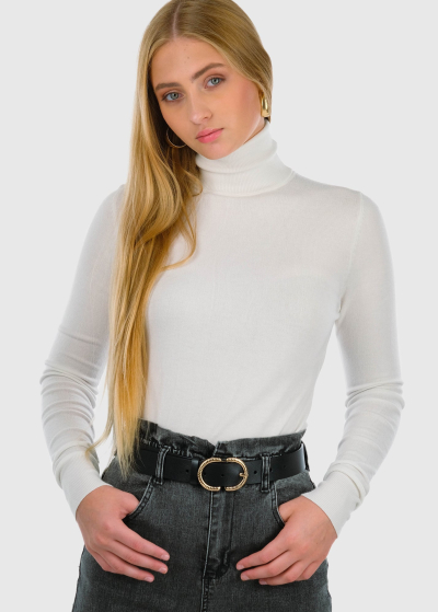 Perla white women's turtleneck