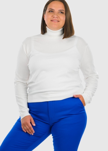 Eulalia Plus Size white women's turtleneck