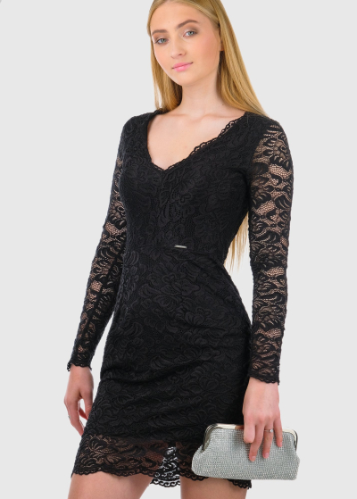Teresa black evening dress with lace