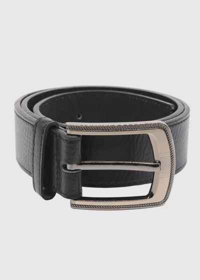 Aurelio leather black men's belt