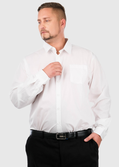 Battista Regular Fit Plus Size izmēru balts krekls