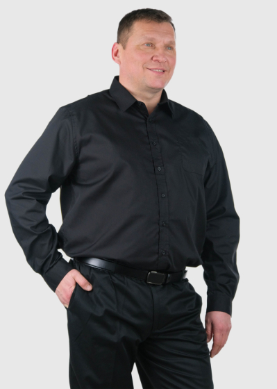 Bartolomeo Regular Fit Plus Size black shirt