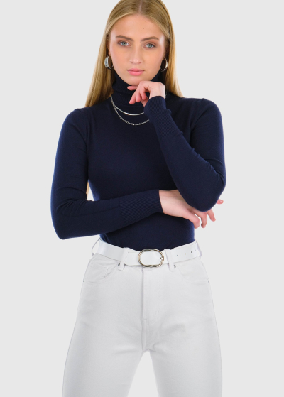 Perla dark blue women's turtleneck