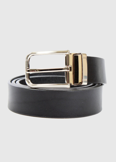 Leather men's black belt