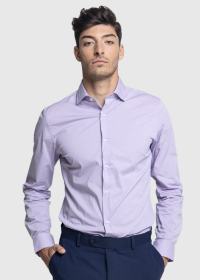Giacobbe Slim Fit light purple men's shirt