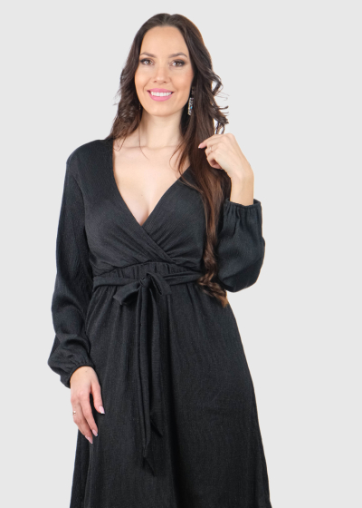 Agostina black short evening dress
