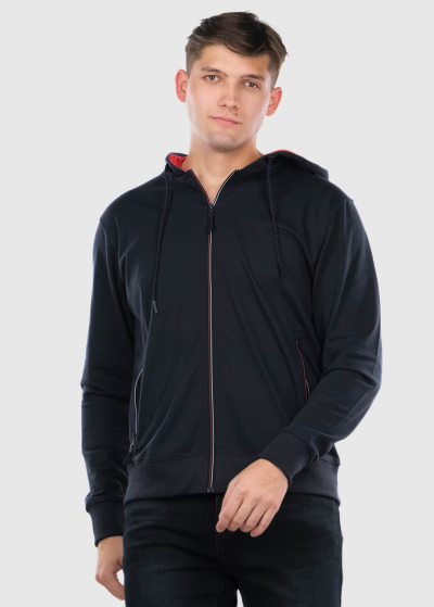 Cristoforo black sweater with a hood