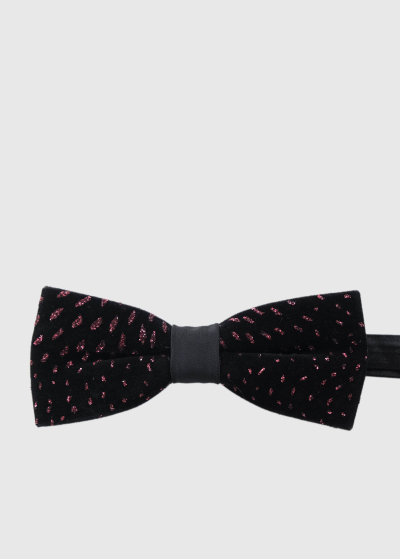 Gian black mens sparkle bow tie