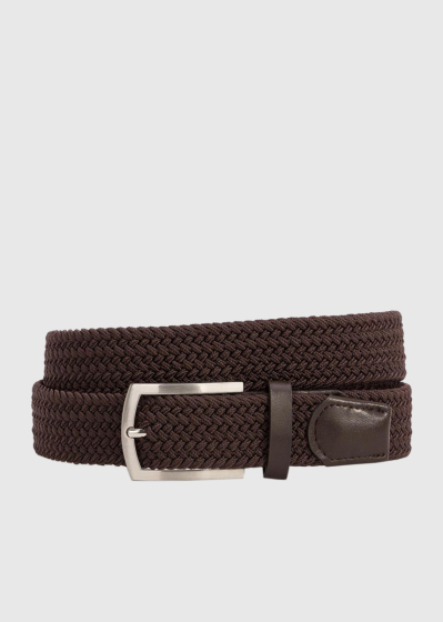 Dark brown men's metal buckles belt