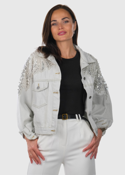 Teresina women's denim jacket with rhinestones
