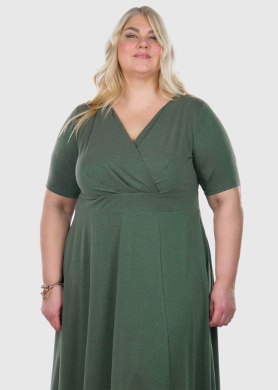Giustina Plus Size olive evening dress