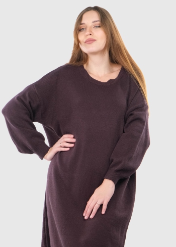 Miriana Plus Size dark brown sweater dress