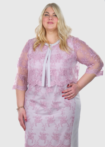 Benita Plus Size evening dress and bolero with lace