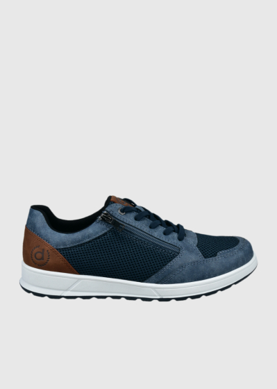 Bugatti Blue men's zipped sneakers