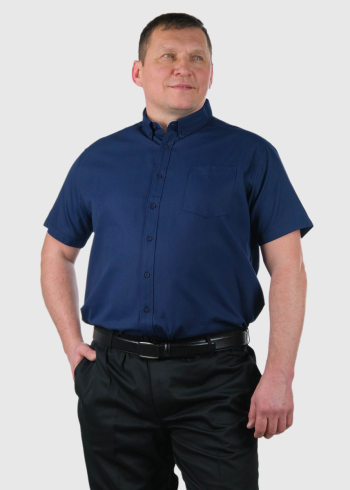 Raul Plus Size dark blue shirt with short sleeves