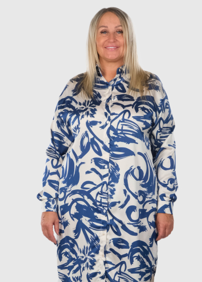 Angeli Plus Size long sleeve shirt dress