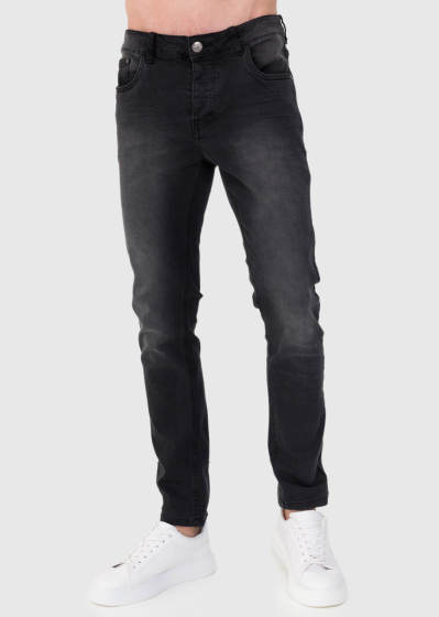 Slim Fit tumši pelēki vīriešu džinsi