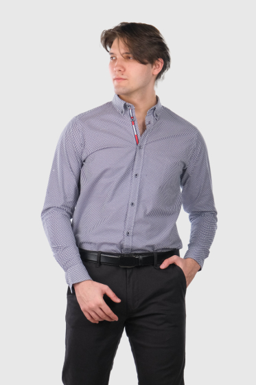 Cambio blue men's shirt with print