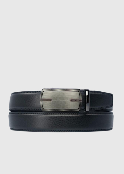 Fosco black leather men's belt