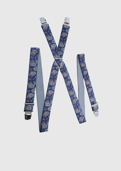 Fabio blue suspenders with a print