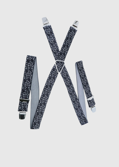Fabio black suspenders with a print