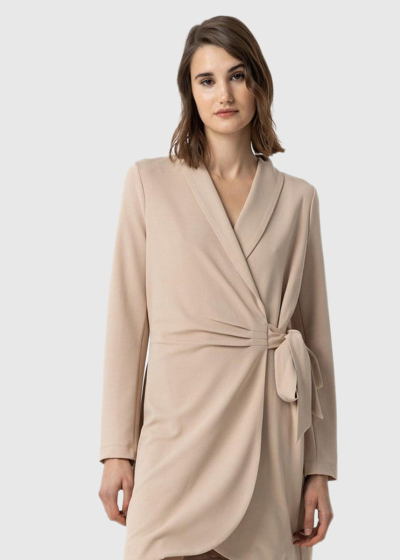 Beige wrap dress 