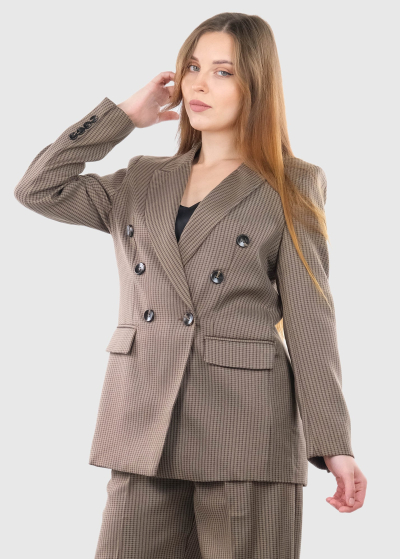 Mirella brown women's blazer with buttons